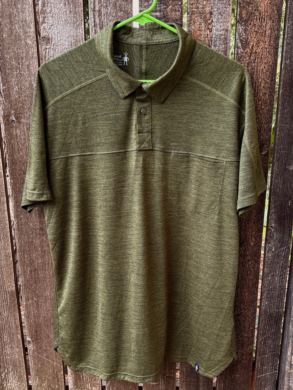 Smartwool Men's Merino Sport 150 Short Sleeve Polo Shirt Green Sz M
